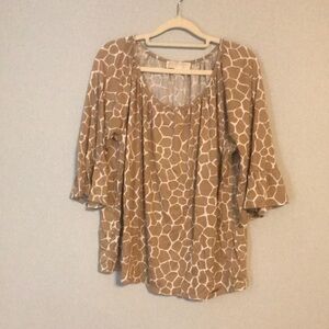 Stylish Tan Patterned Women's Top